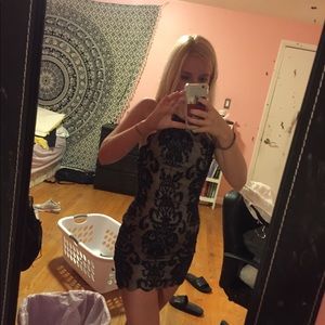 Hello Molly Navy Crossback Lace Dress